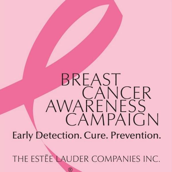 pink ribbon, estee lauder, homepage