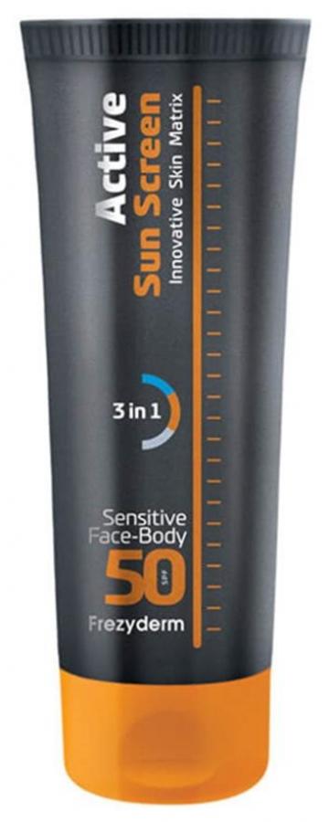 frezyderm-active-sun-screen-sensitive-face-body, προϊόντα περιποίησης που χρειάζεστε στις διακοπές