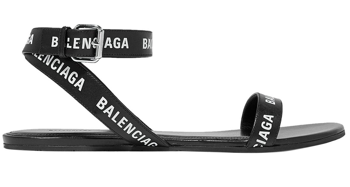 balenciagalogoprintleathersandals